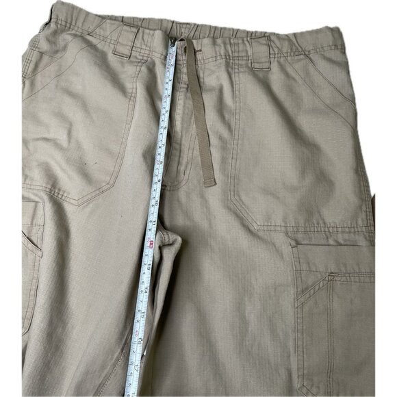 Carhartt Men's Ripstop Scrub Cargo Pants Snap Drawstring Tan Khaki 36” L - Picture 2 of 7